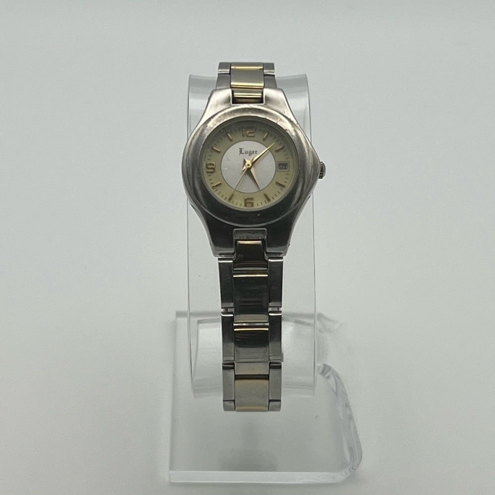 Luger Swiss Made Silver and Gold Ladies Watch Working